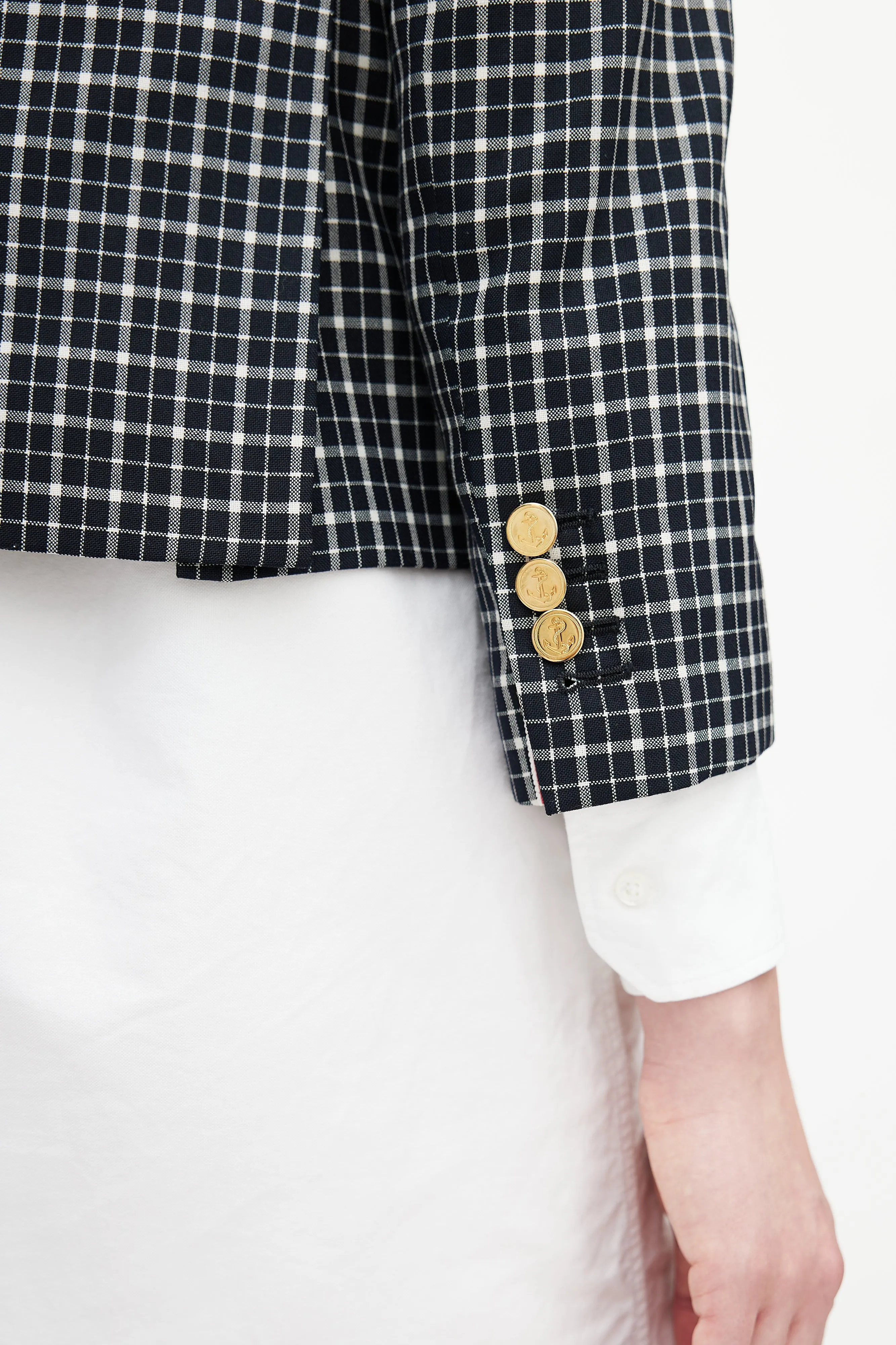 Navy & Multicolour Plaid Tie Blazer