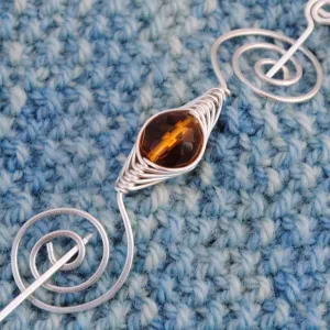 November Topaz Shawl Pin - Noteworthy Birthstone Silver