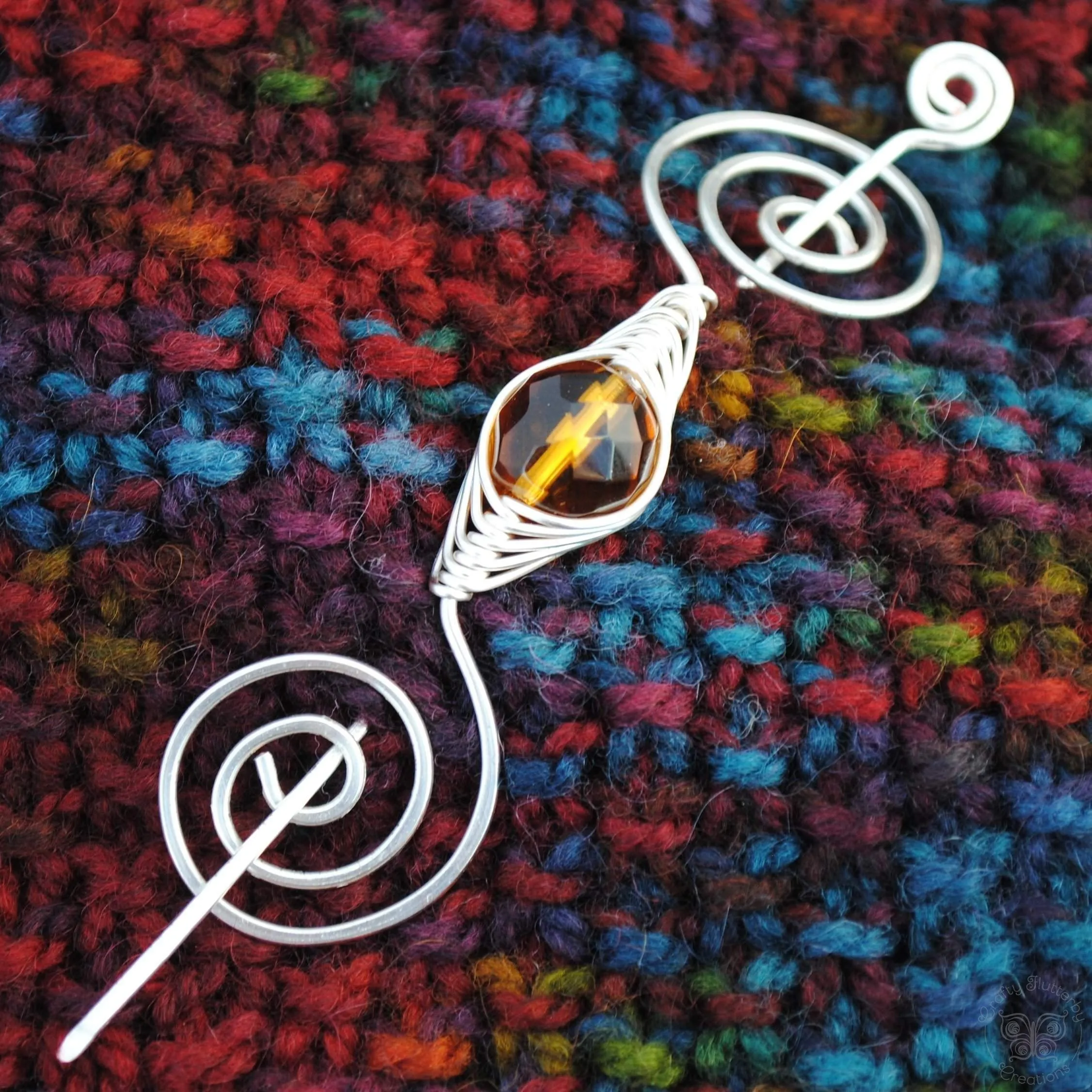 November Topaz Shawl Pin - Noteworthy Birthstone Silver