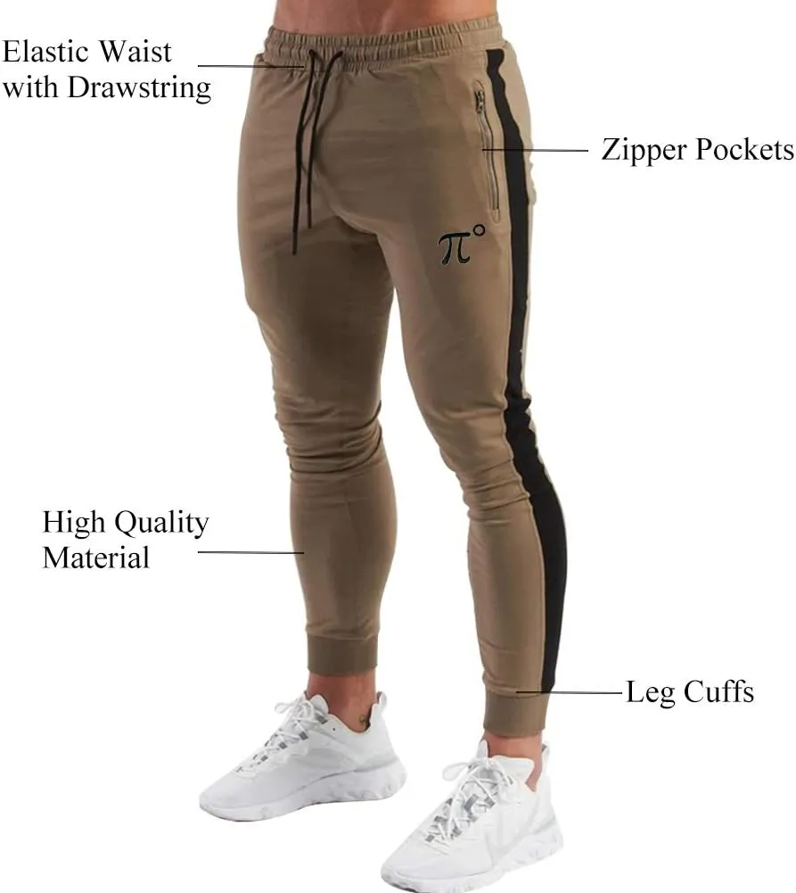 PIDOGYM Men's Track Pants,Slim Fit Athletic Sweatpants Joggers with Zipper Pockets