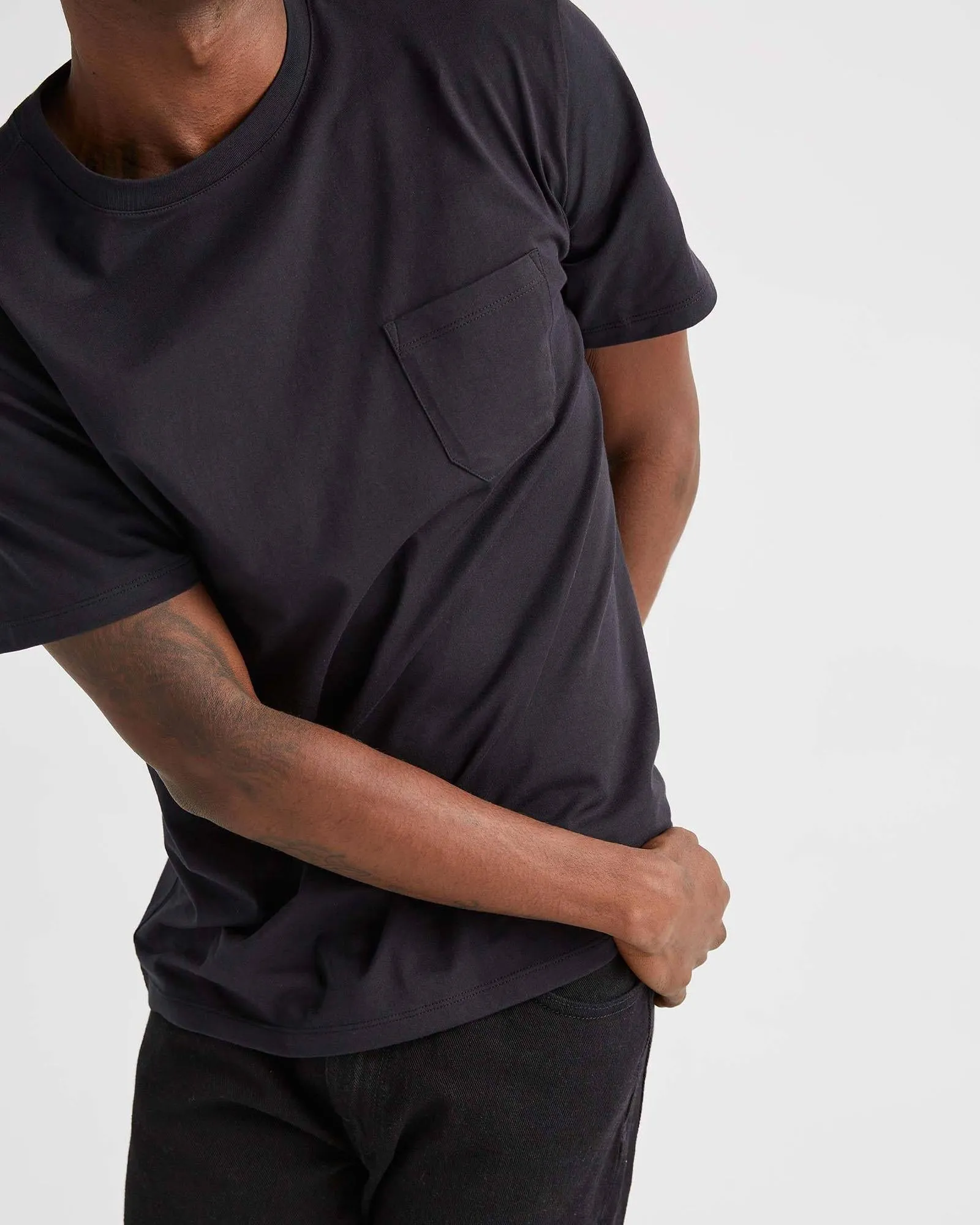 Pima Cotton Pocket Tee (Black)
