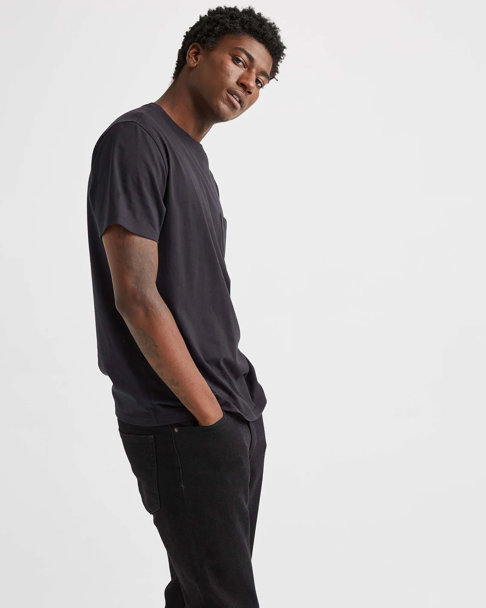 Pima Cotton Pocket Tee (Black)