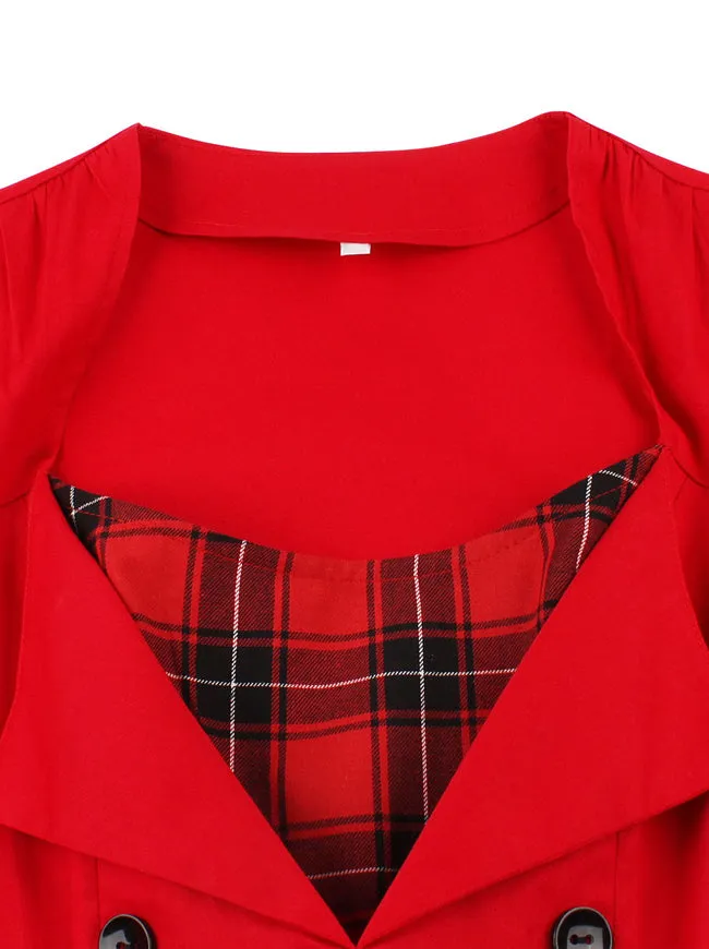 Plaid Patchwork Sleeveless Casual Dress