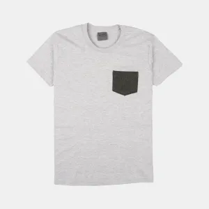 Pocket Tee (Heather Grey   Triple Yarn Twist Brushed Flannel Forest Green)