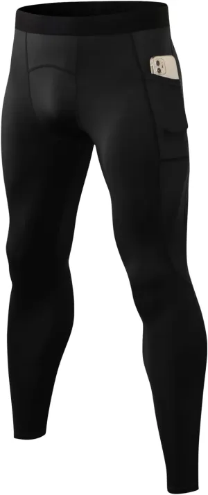 Queerier Mens Compression Pants Cool Dry Workout Leggings Athletic Sports Base Layer Bottoms Running Tights