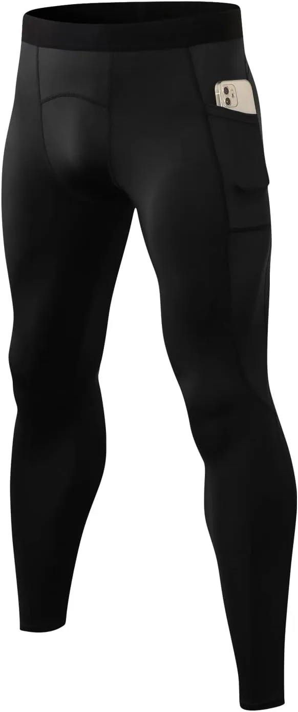 Queerier Mens Compression Pants Cool Dry Workout Leggings Athletic Sports Base Layer Bottoms Running Tights