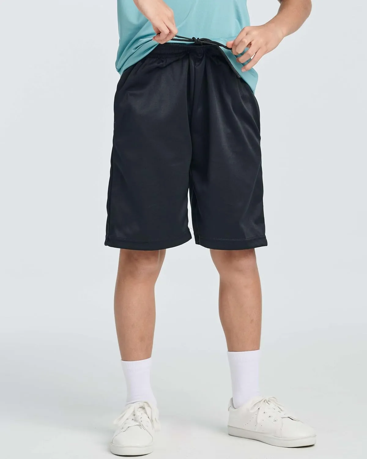 Real Essentials 5 Pack: Boys' Athletic Basketball Shorts with Pockets - Youth Activewear (Ages 4-18)