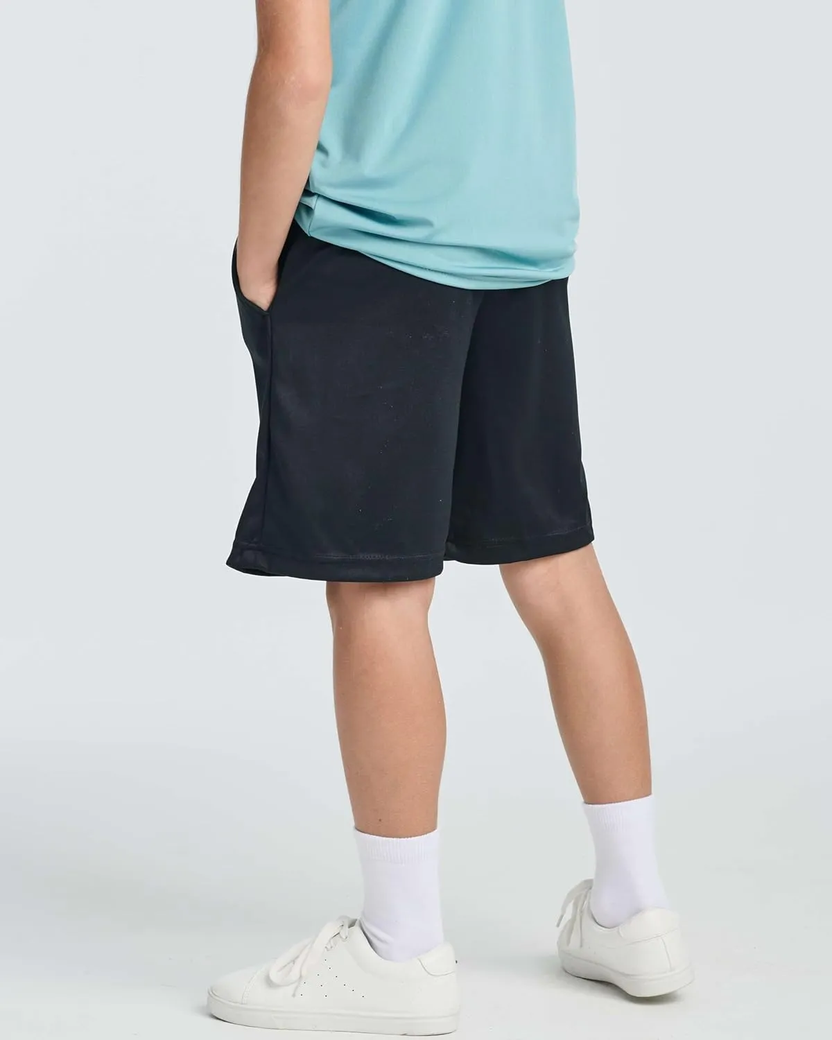 Real Essentials 5 Pack: Boys' Athletic Basketball Shorts with Pockets - Youth Activewear (Ages 4-18)