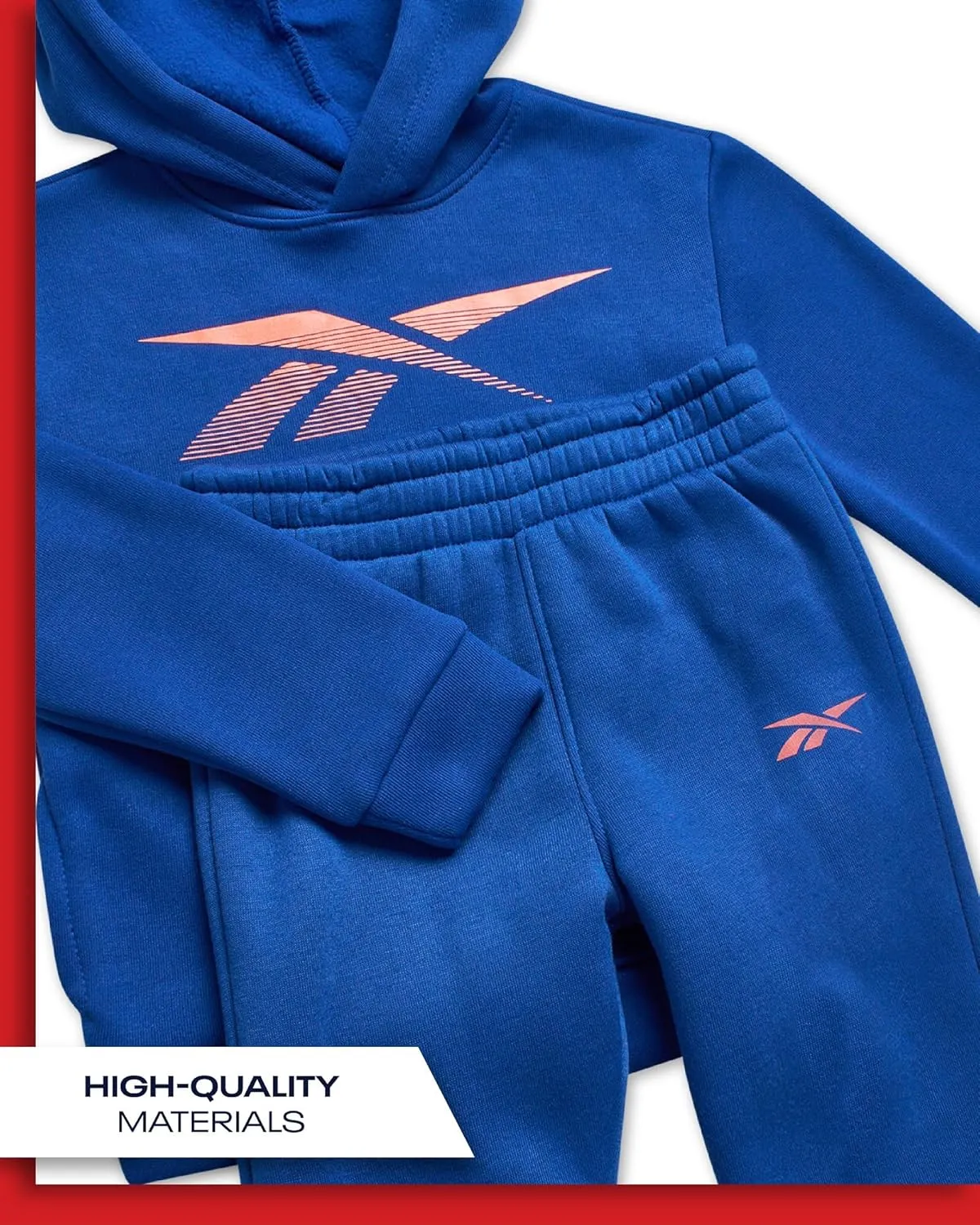 Reebok Baby Boys' Sweatsuit Set - 2 Piece Playwear Fleece Hoodie and Jogger Pants (12M-7)