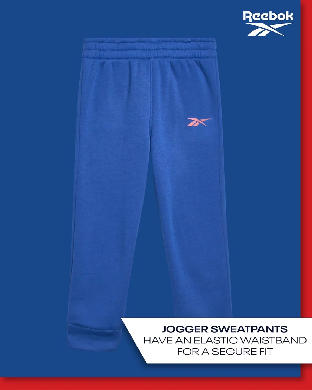Reebok Baby Boys' Sweatsuit Set - 2 Piece Playwear Fleece Hoodie and Jogger Pants (12M-7)