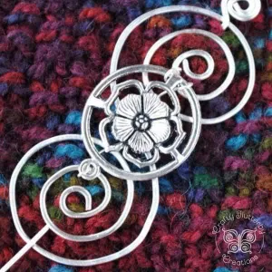 Sassenach English Rose Shawl Pin - Charmed Silver