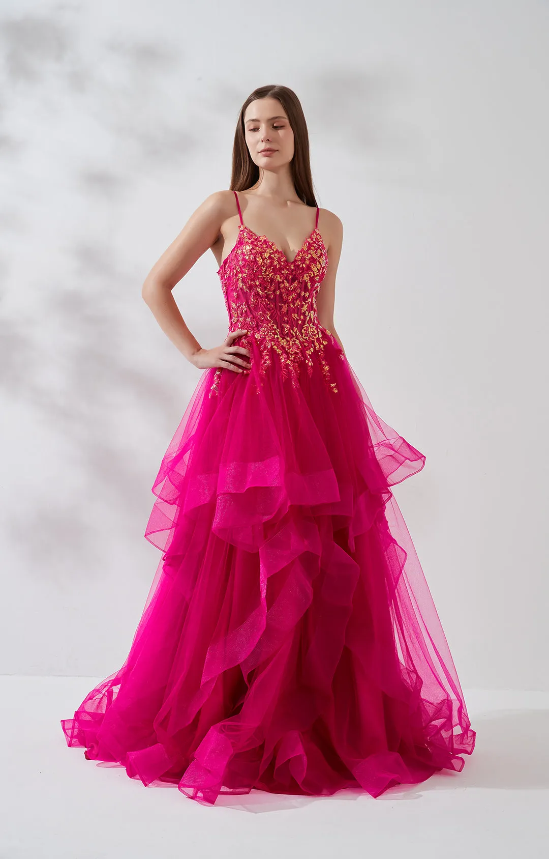 Semi-Sheer Halter Sequins Irregular Puffy Hem Dresses