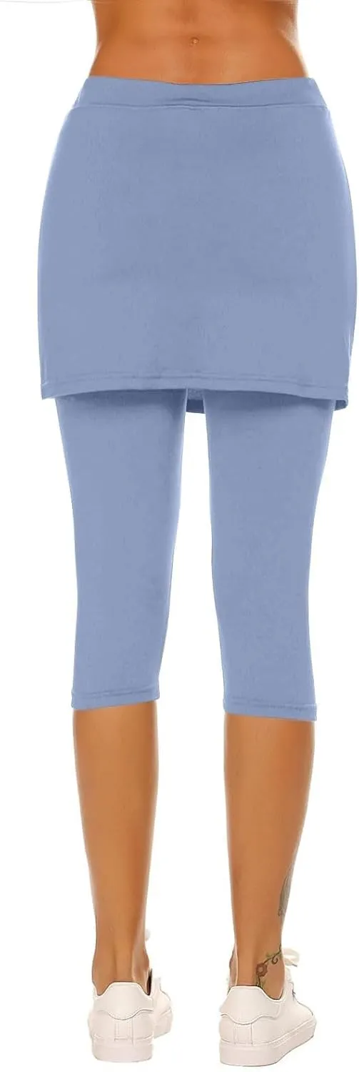 Skirted Leggings for Women 2025 Tennis Golf Skorts Plus Size Skirts Gym Athletic Capris Pickleball Yoga Outfit