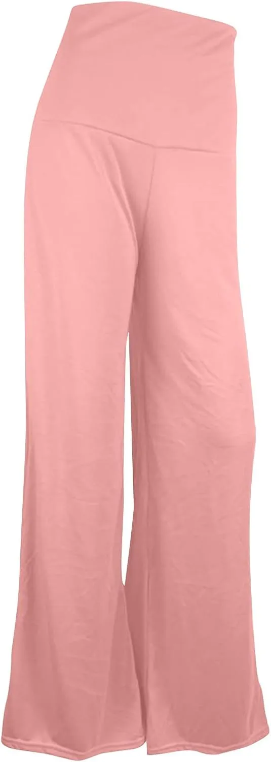 SMIDOW Womens Flare Yoga Pants High Waist Plus Size Tummy Control Wide Leg Flowy Pant Trousers Casual Loose Comfy Gym Pants