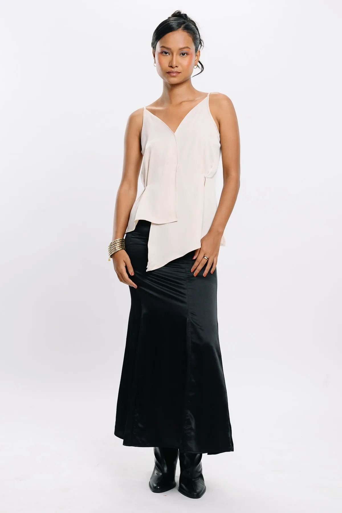 Strappy Cream Asymmetric Top