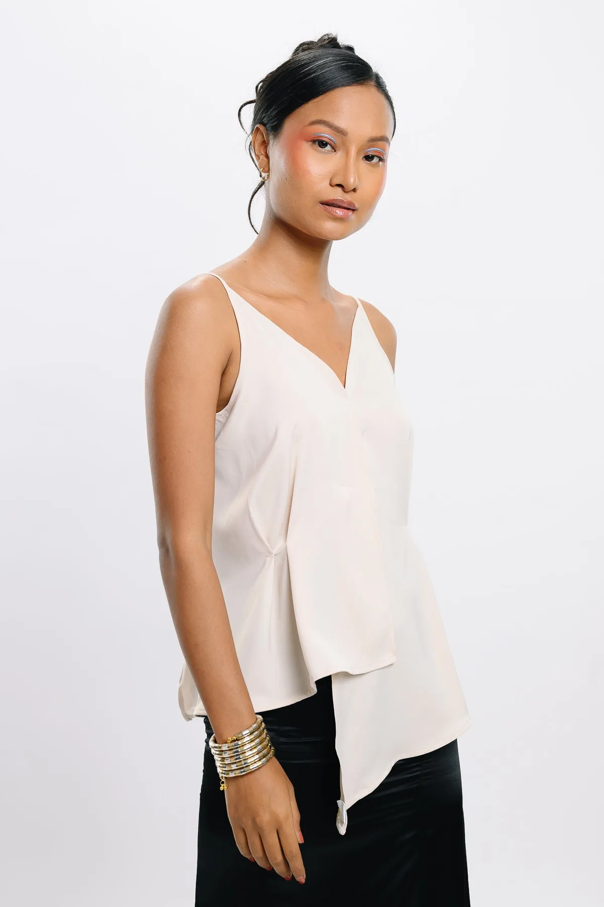 Strappy Cream Asymmetric Top