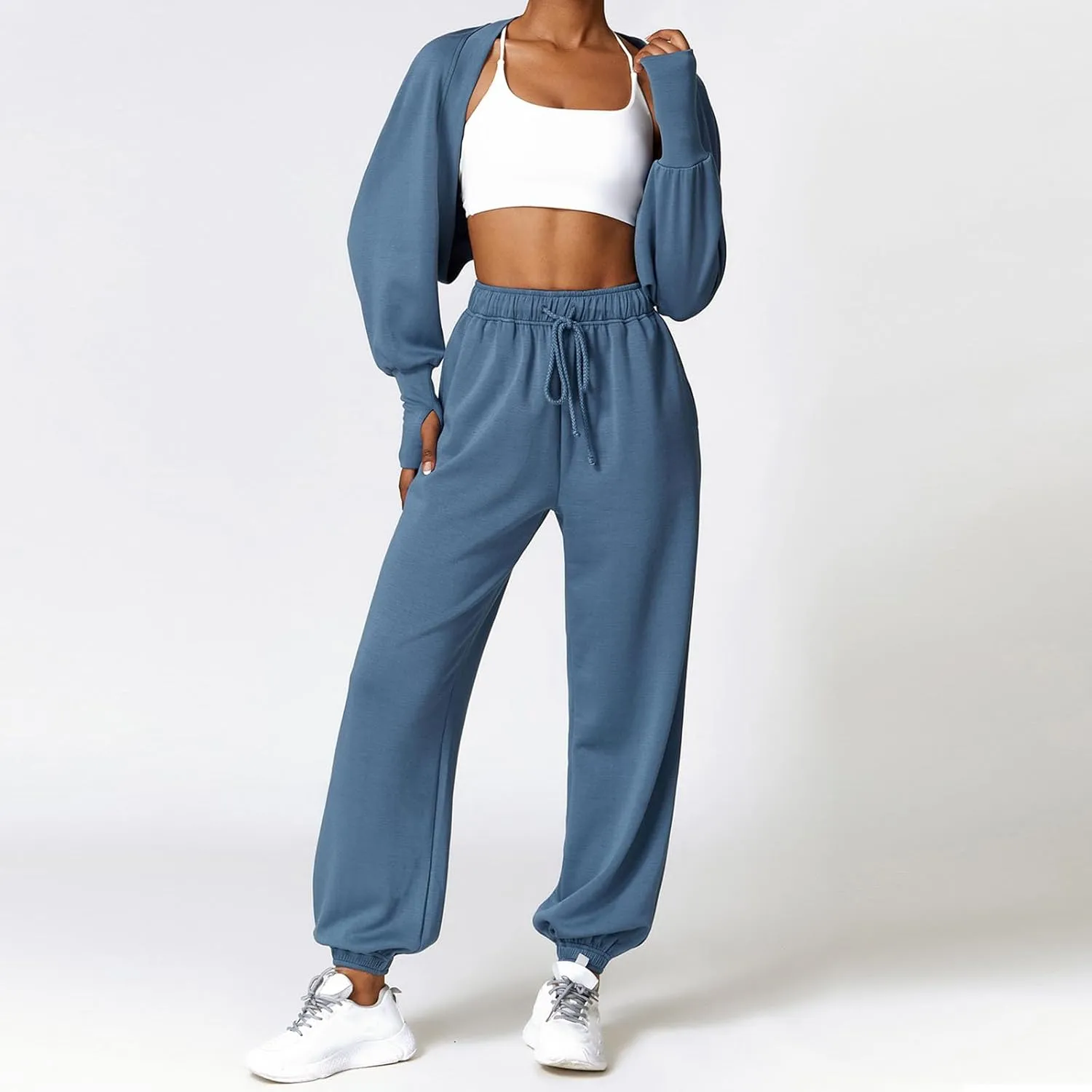 Sunwittafy Women's High Waist Sweatpants Lined Fleece Joggers with Pockets Lounge Athletic Workout Sweat Pants Trousers