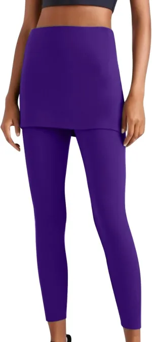 Tennis Skirted Leggings with Pockets for Women Active Skort Athletic Ruffle Pleated Golf Skapri with Skirts