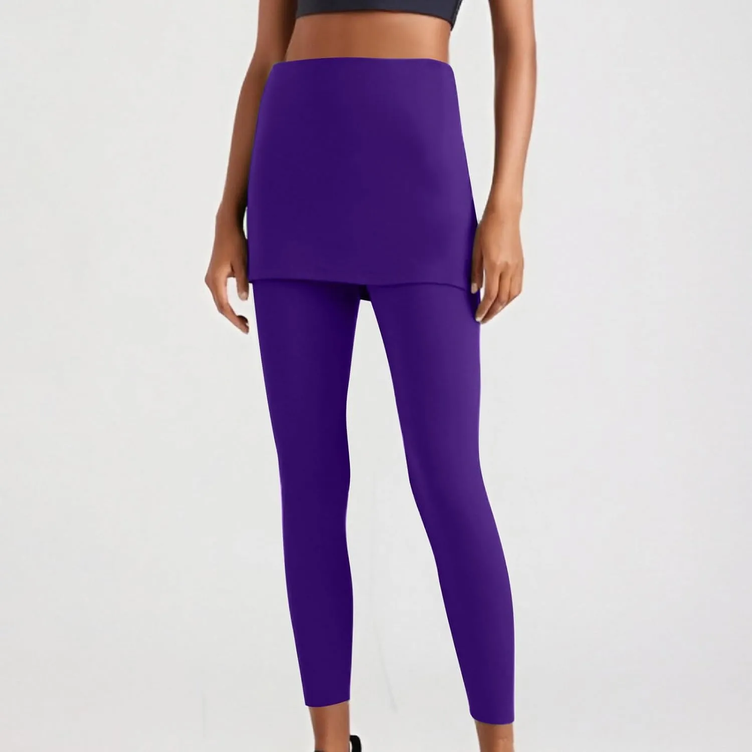 Tennis Skirted Leggings with Pockets for Women Active Skort Athletic Ruffle Pleated Golf Skapri with Skirts