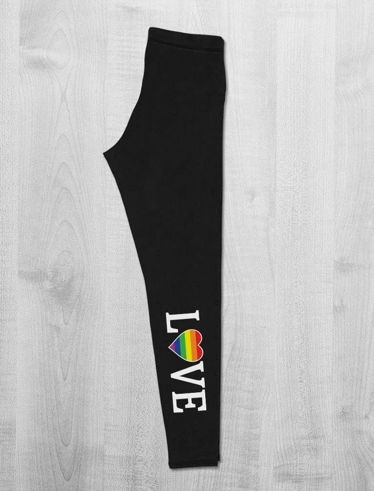 Tstars Love Rainbow Heart Leggings for Women Teen Girls LGBTQ Gifts Equality Pride Month Hearts Womens Tights