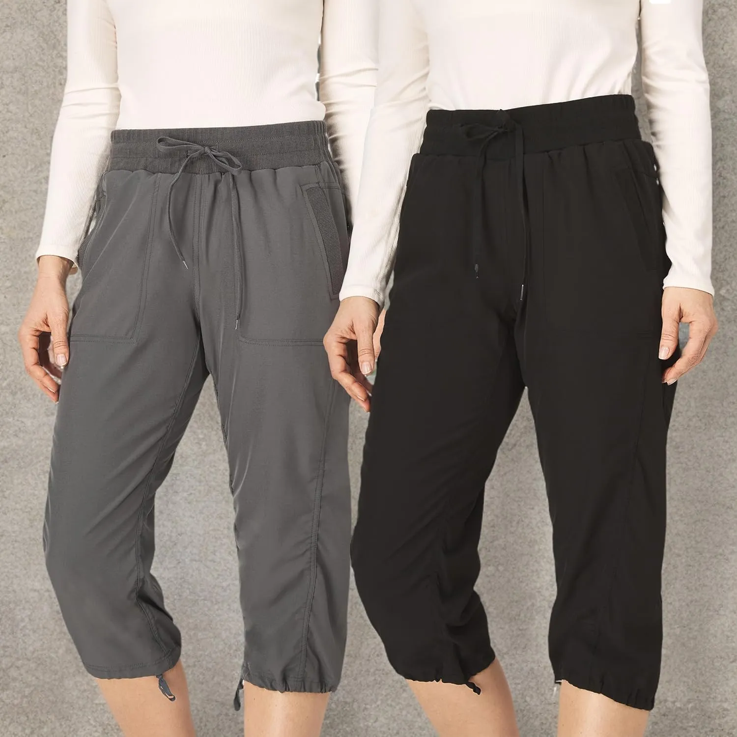 Ultra Performance Capri Pants for Women 2 Pack Womens Capris Hiking Capri Pants Summer Clothes for Women (Avail in Plus Size)