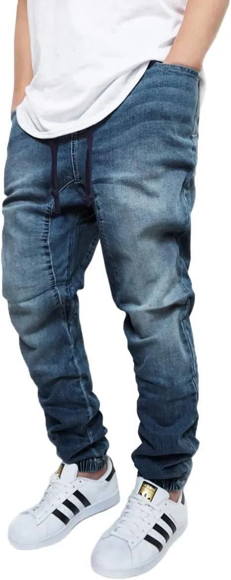 URBANJ Men's Stretch Twill Drop Crotch Jogger Pants S-5XL