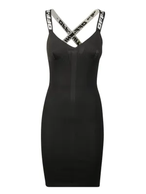 V-neck midi dresses black