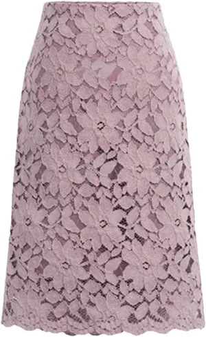 Women Lace Elegant Office Skirts Pencil Bandage Skirt Knee-Length High Waist