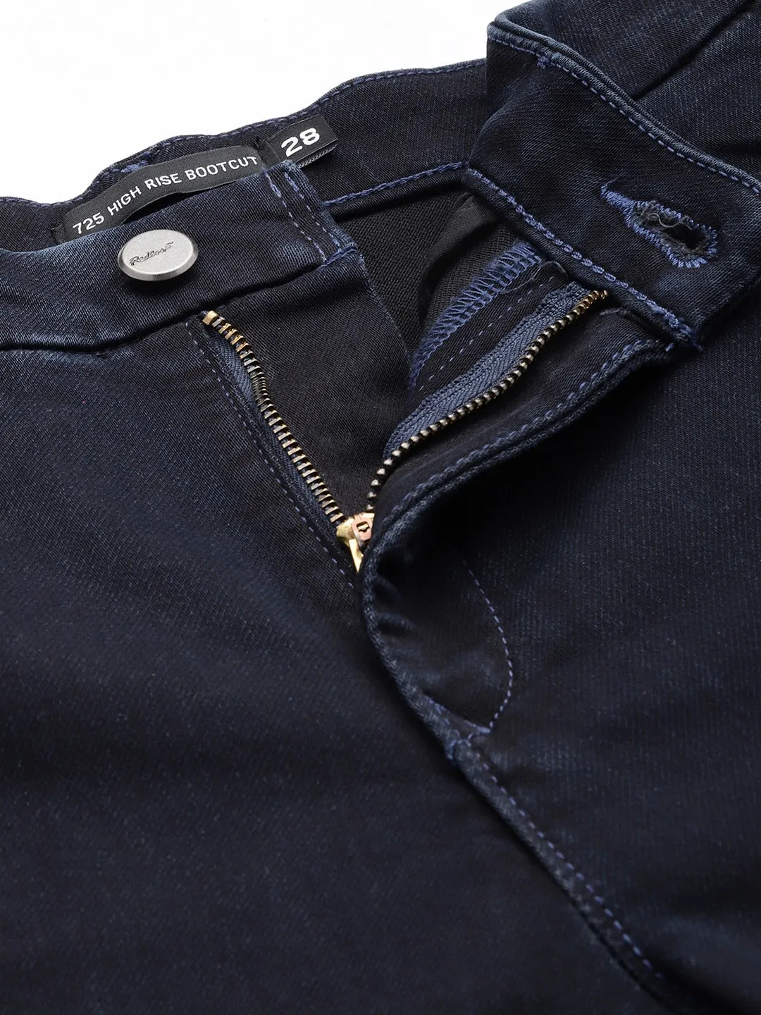 Women's 725 Navy Blue Bootcut Fit Mid Rise Jeans