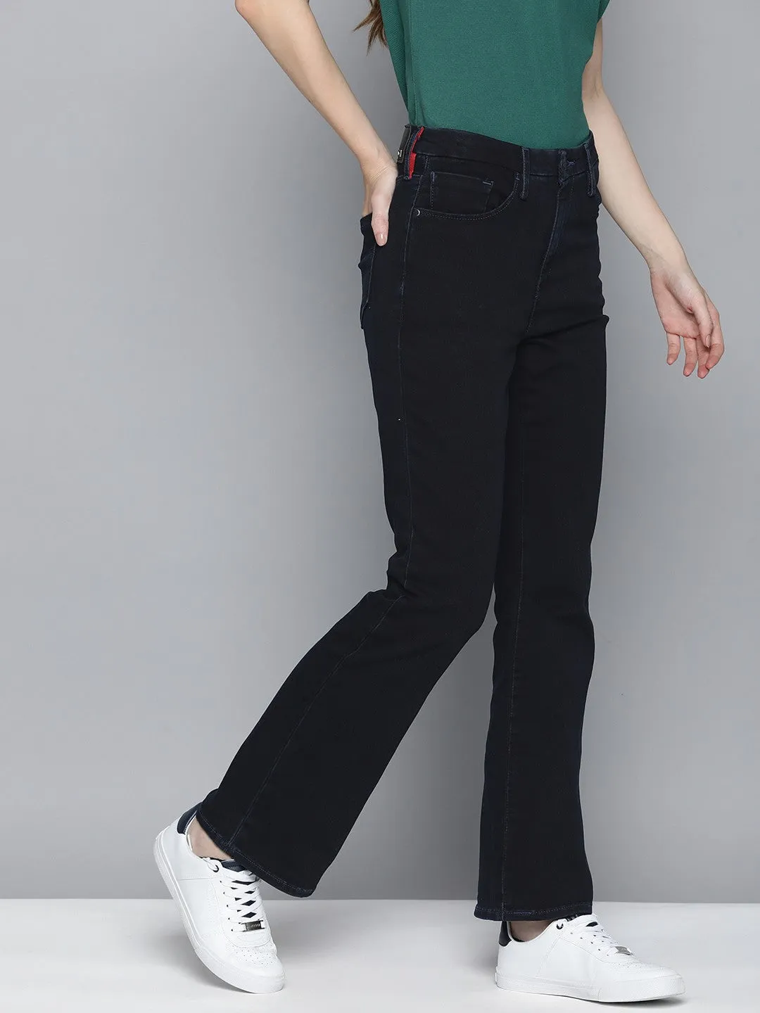 Women's 725 Navy Blue Bootcut Fit Mid Rise Jeans