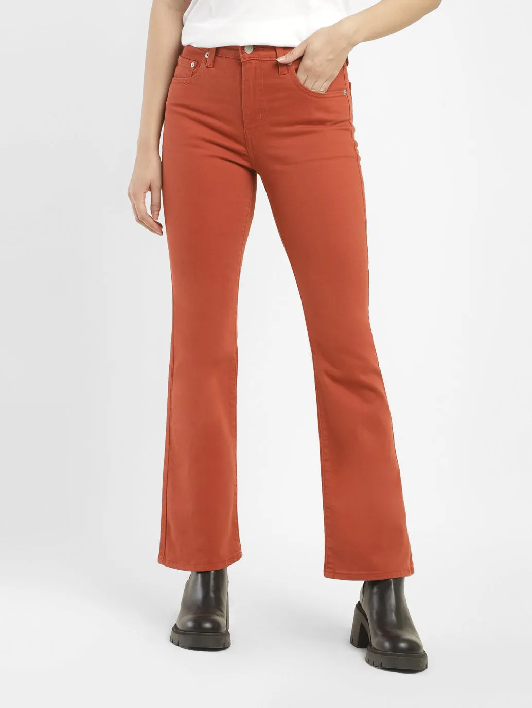 Women's 725 Orange Bootcut Fit High Rise Jeans