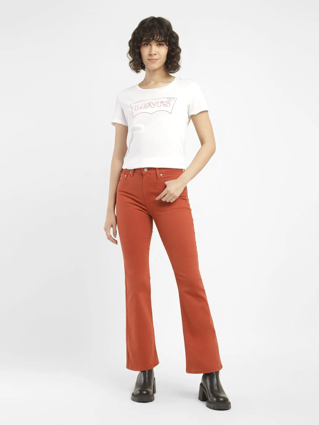 Women's 725 Orange Bootcut Fit High Rise Jeans