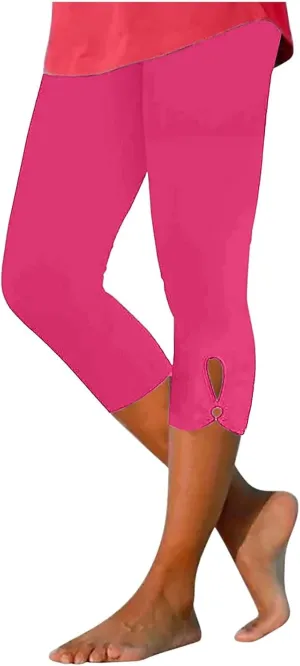 Women's Capris Leggings,Workout Yoga Pants,Tummy Control Compression Legging,Dressy Cut Out Lace Cropped Pant 2025