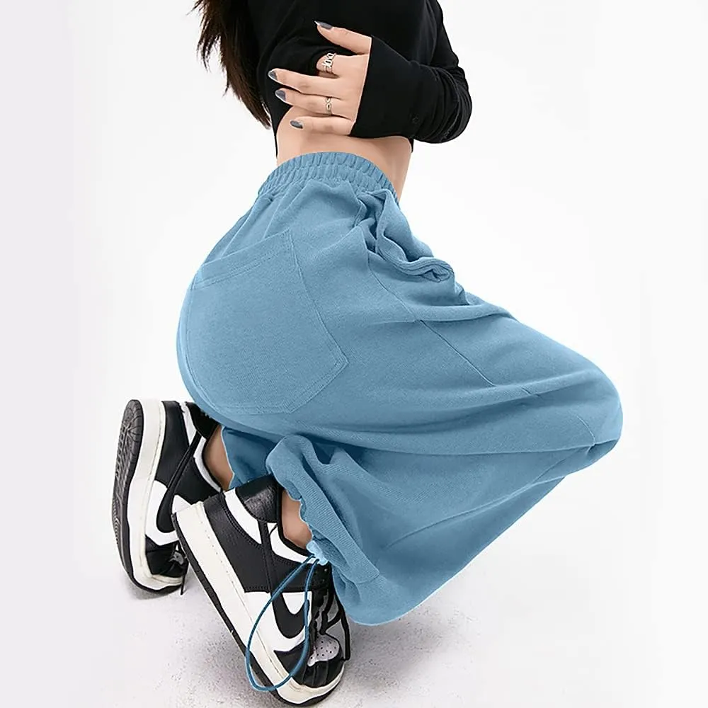 Women's Casual Wide Leg Sweatpants Loose Yoga Pants Comfy Lounge Jogger Baggy Sweatpants with Pockets