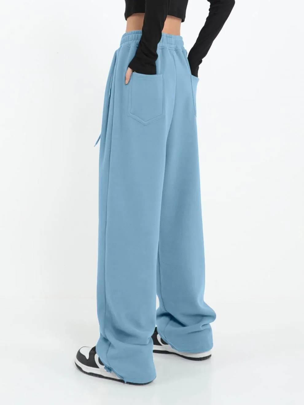 Women's Casual Wide Leg Sweatpants Loose Yoga Pants Comfy Lounge Jogger Baggy Sweatpants with Pockets