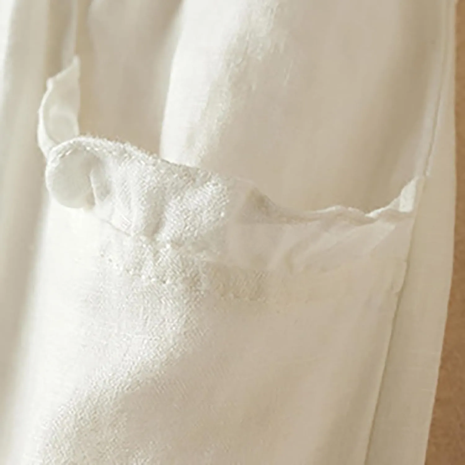 Womens Cotton Linen Capri Pants Casual Summer Elastic Wastic Loose Palazzo Harem Pants Wide Leg Trouser with Pockets