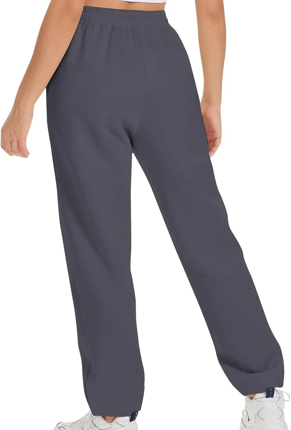 Womens High Waisted Drawstring Waist Wide Leg Sweatpants with Pockets Yoga Workout Casual Athletic Trousers Pants