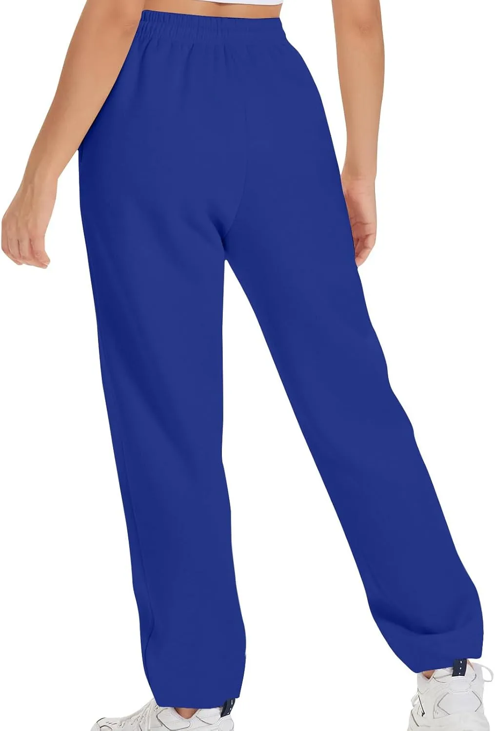 Womens High Waisted Drawstring Waist Wide Leg Sweatpants with Pockets Yoga Workout Casual Athletic Trousers Pants