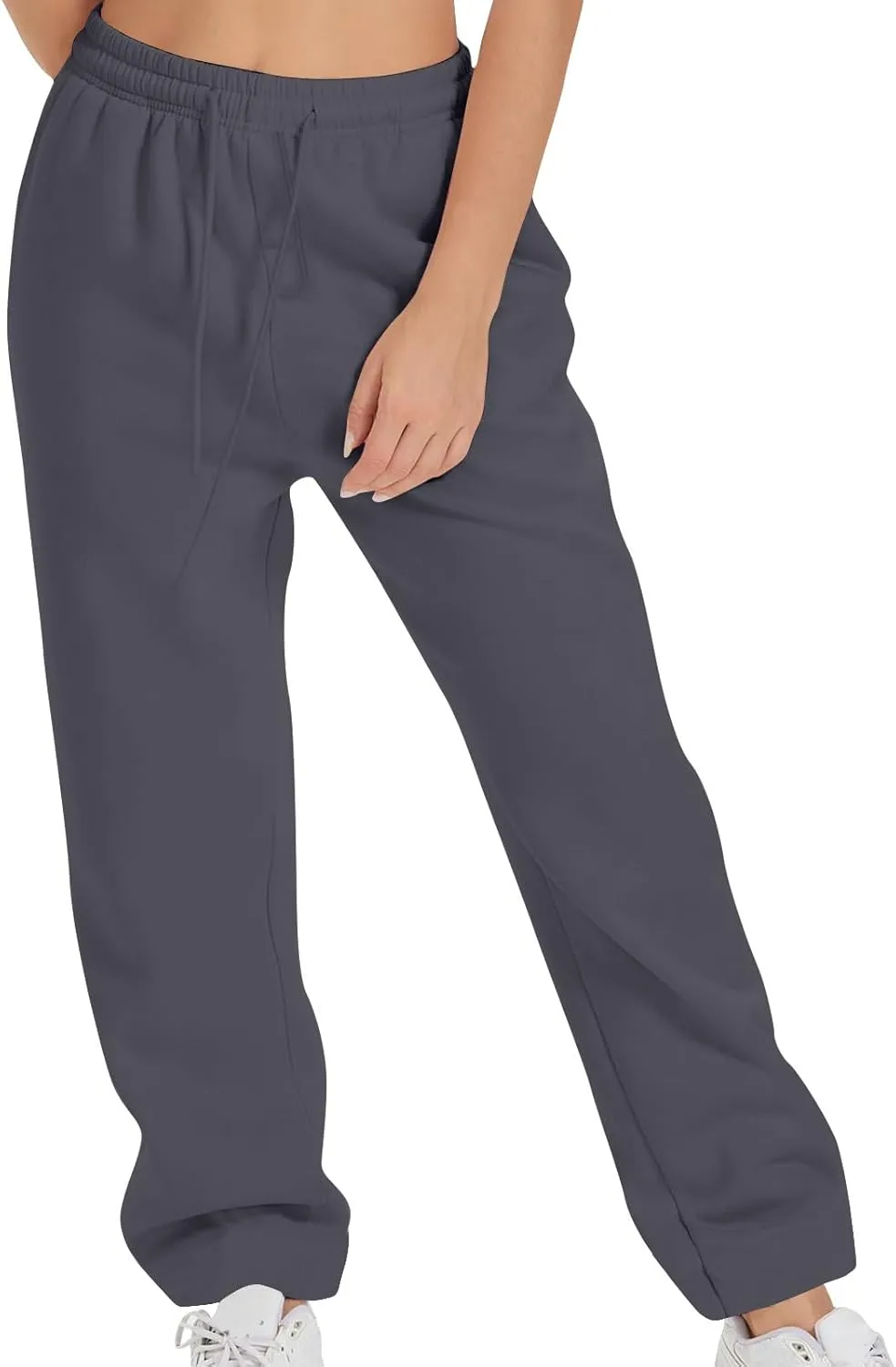 Womens High Waisted Drawstring Waist Wide Leg Sweatpants with Pockets Yoga Workout Casual Athletic Trousers Pants
