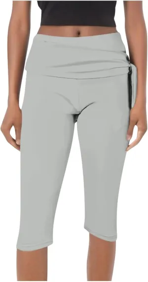Women's Knee Length Capri Leggings High Waisted Exercise Summer Yoga Workout Capris Pants Casual Cropped Trousers