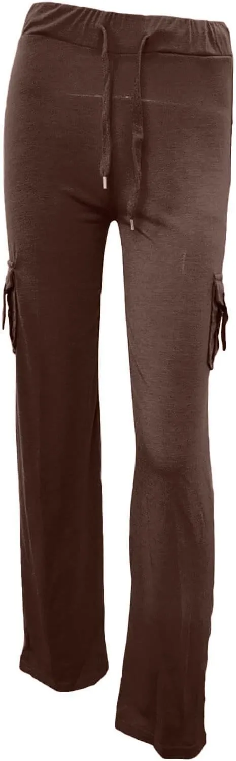 Womens Plus Size Cargo Yoga Pants Dressy Casual Loose Comfy Wide Leg Lounge Trousers High Waist Bootcut Yoga Leggings