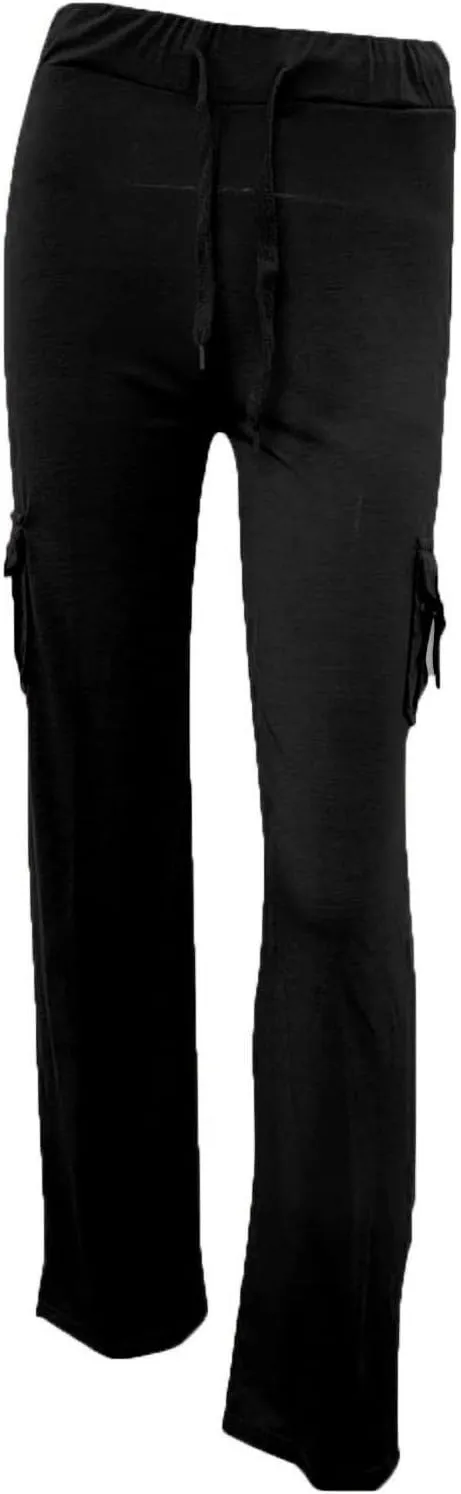 Womens Plus Size Cargo Yoga Pants Dressy Casual Loose Comfy Wide Leg Lounge Trousers High Waist Bootcut Yoga Leggings