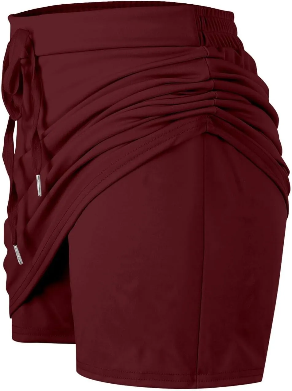 Womens Skorts with Pockets Tummy Control Plus Size Tennis Skirts High Waist Athletic Sports Pants Casual Shorts
