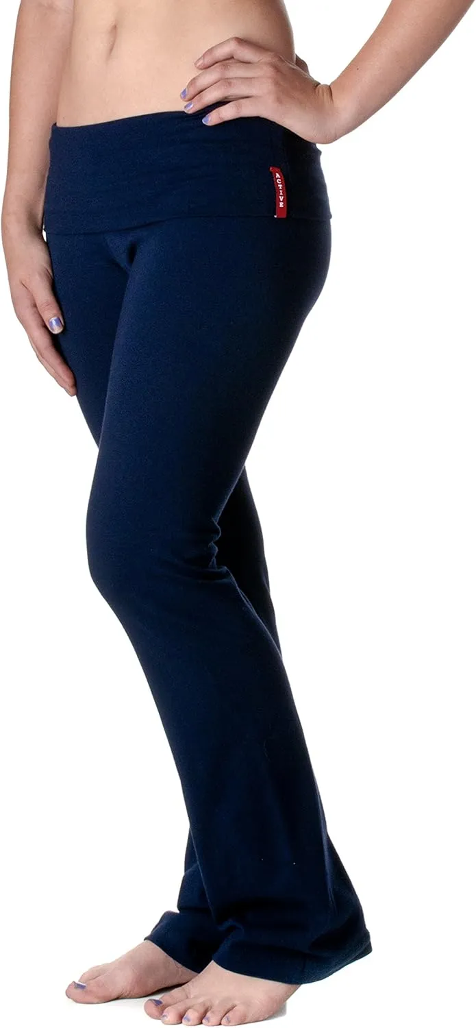 Women's Slimming Foldover Bootleg Flare Yoga Pants