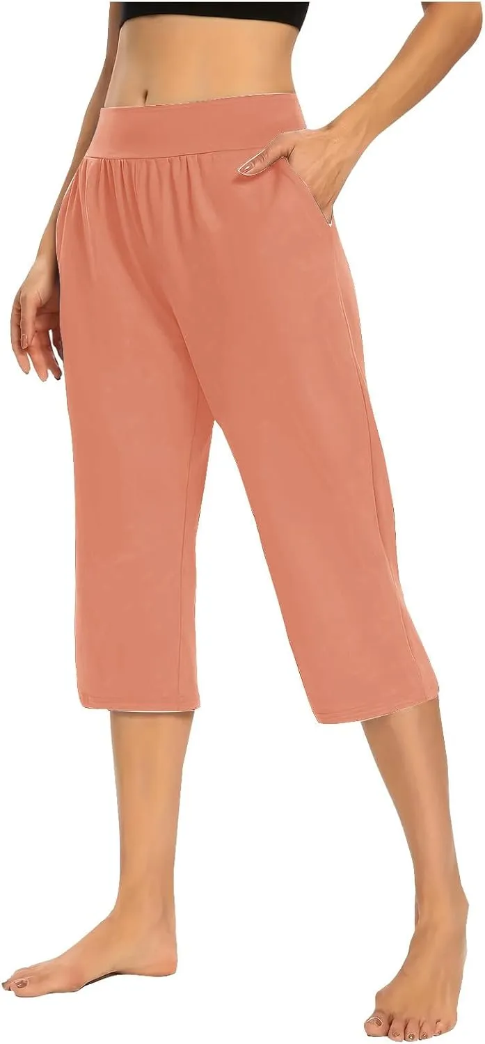 Women's Yoga Pants High Waist 2 Piece Yoga Pants Fashion Tummy Control Leggings Loose Fit Casual Work Pants