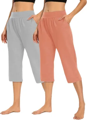 Women's Yoga Pants High Waist 2 Piece Yoga Pants Fashion Tummy Control Leggings Loose Fit Casual Work Pants