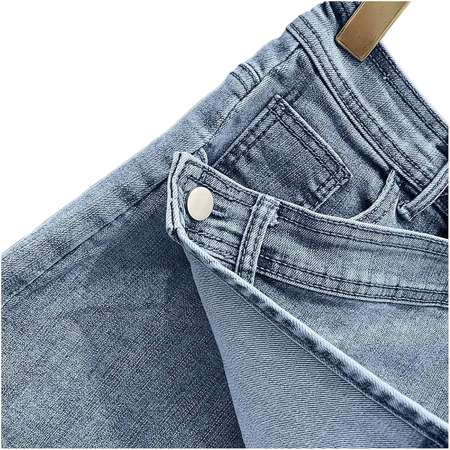 XUNRYAN Women's Summer Ripped High Waisted Distressed Denim Shorts Sexy Mini Skirts 2 in 1 Skorts Beach Vacation Outfits