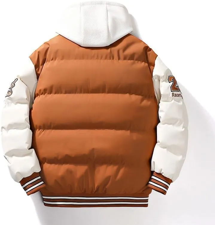 Y2K Grunge Fake Two Piece Down Jacket Cyber Punk Thickened Quilted Cotton Padded Coat Altnertive Zip Up Letter Hoodie