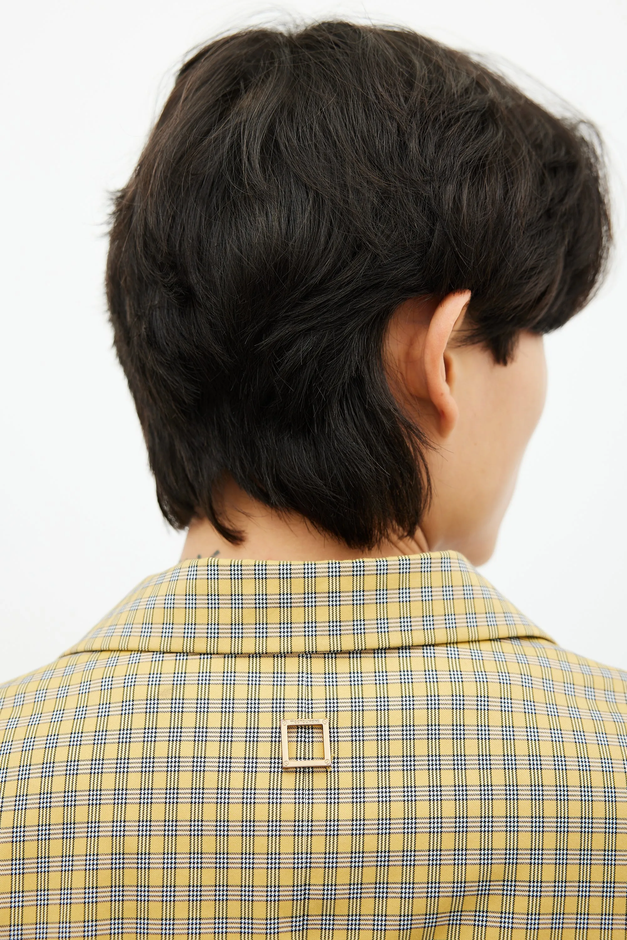 Yellow & Black Plaid Blazer