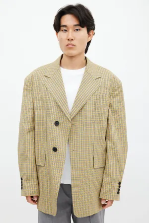 Yellow & Black Plaid Blazer